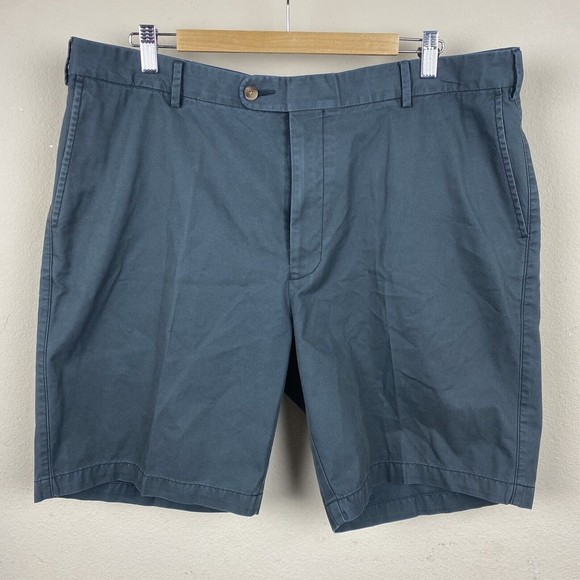 Peter Millar Men's Solid Black Pima Cotton Flat Front Shorts 40 - Picture 3 of 4